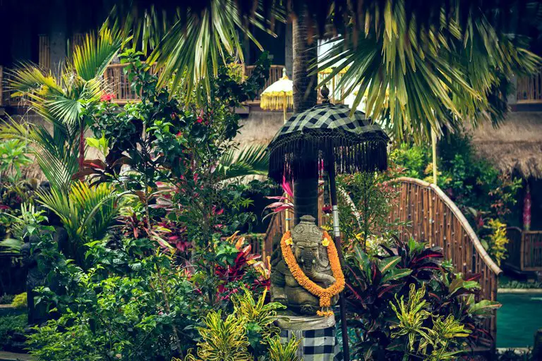 Interior garden of an accommodation in Ubud, Bali