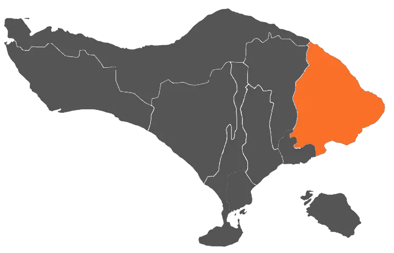 Map of Karangasem Regency, Bali