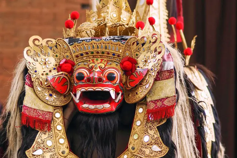 Barong traditional dance mask before the show